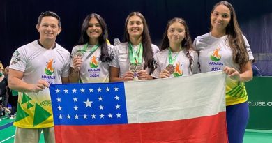 Dupla feminina do ‘Manaus Olímpica’ conquista três medalhas de prata no Circuito Nacional de Badminton, em Curitiba